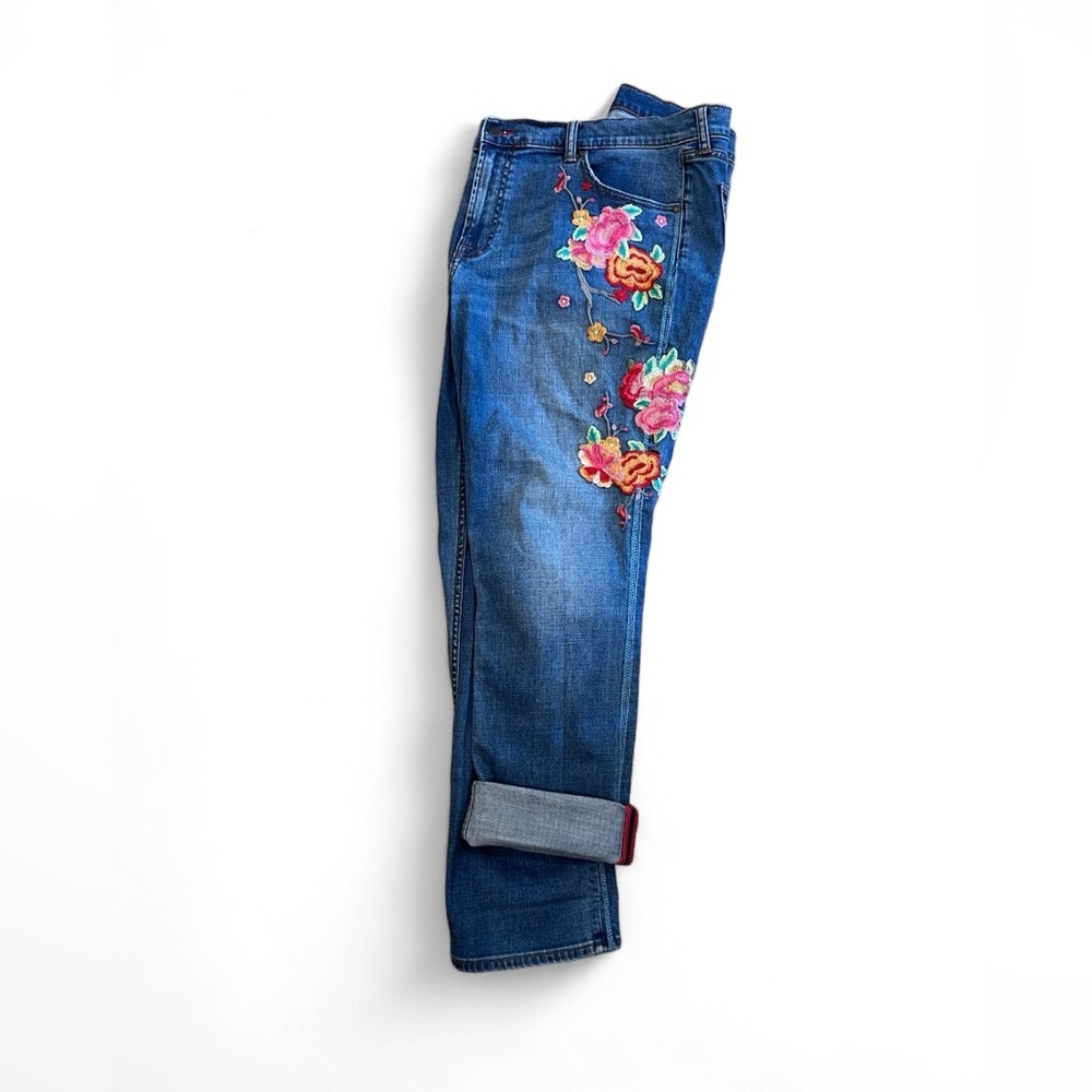Full length Women’s Johnny Was Embroidered Blossom Boyfriend Jeans size 32 JWLA - Picture 5 of 11